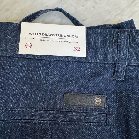 AG Adriano Goldschmied Wells drawstring relaxed tapered shorts cotton sz 32 NWT - Picture 8 of 12